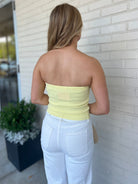 Olivaceous | Strapless Knit Twist Front Top | Sweetest Stitch Boutique