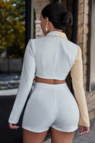 Stacy Cream & Beige Two-Piece Skort Set with Gold Button Detail - Yayas Glam & Gift Shop