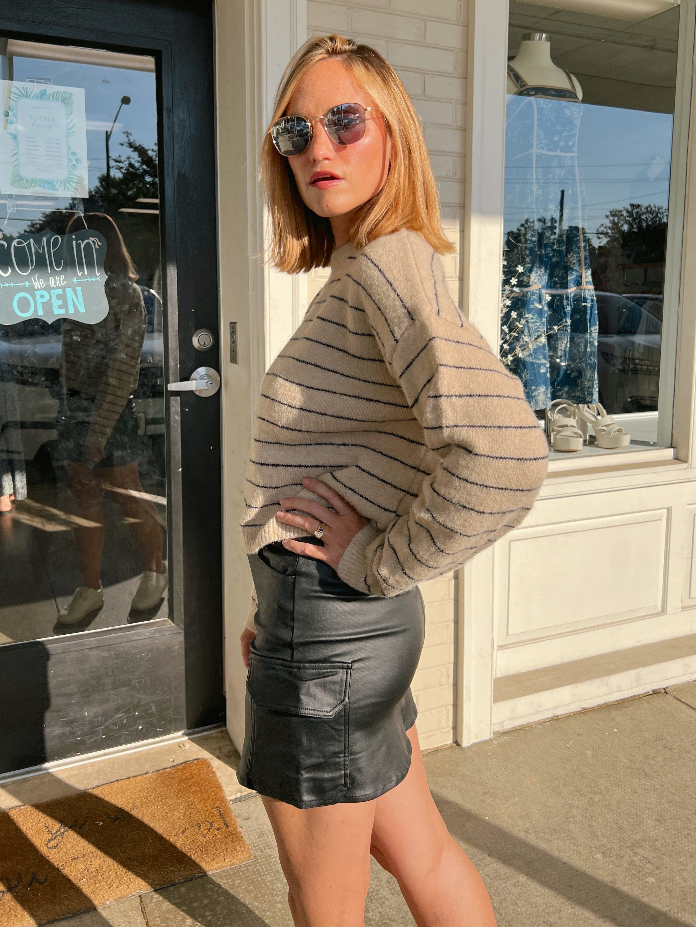 Sadie & Sage | Girl On Fire Faux Leather Skirt | Sweetest Stitch