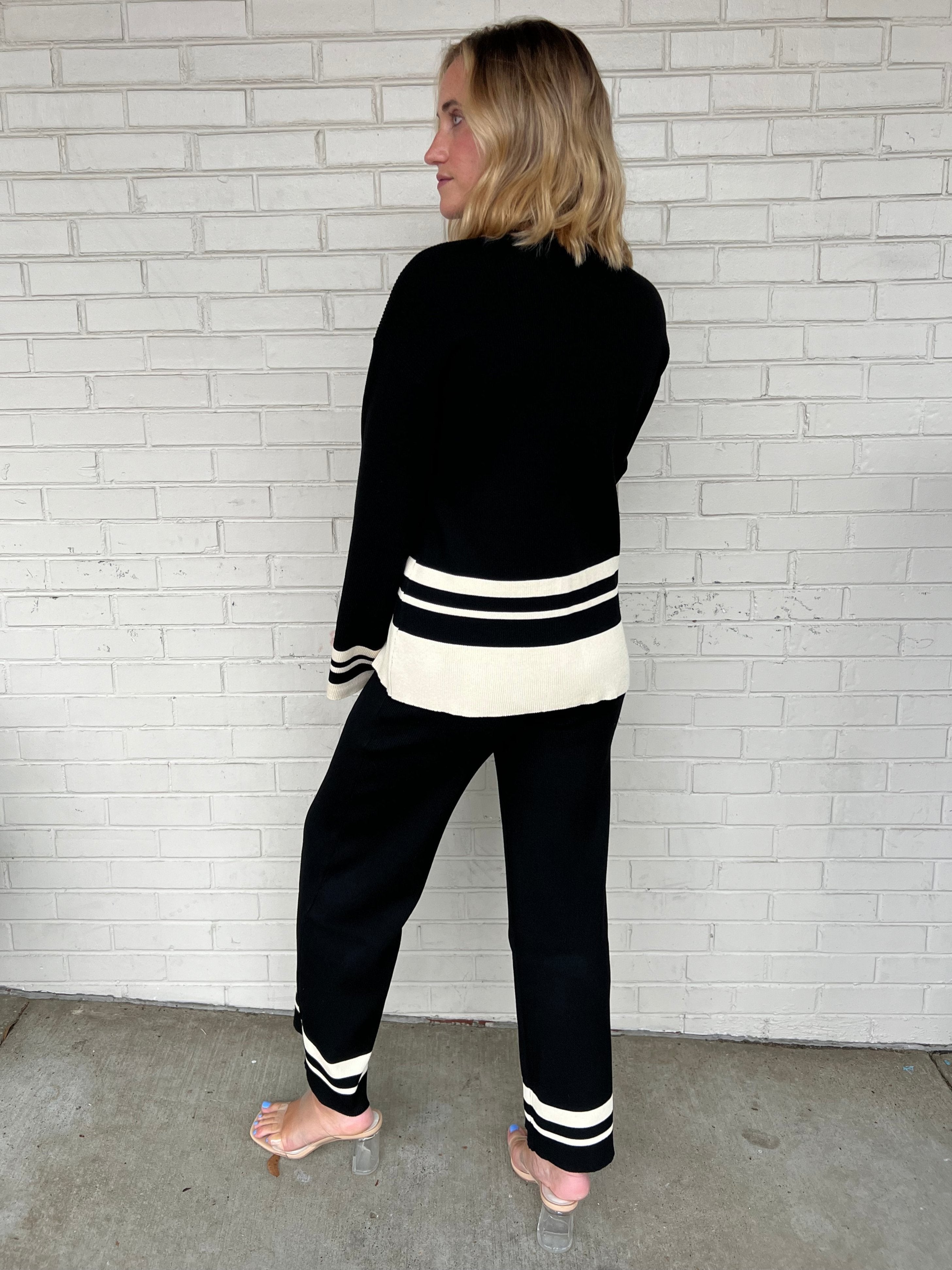 Miou Muse | Striped Wide Leg Elastic Pants | Sweetest Stitch