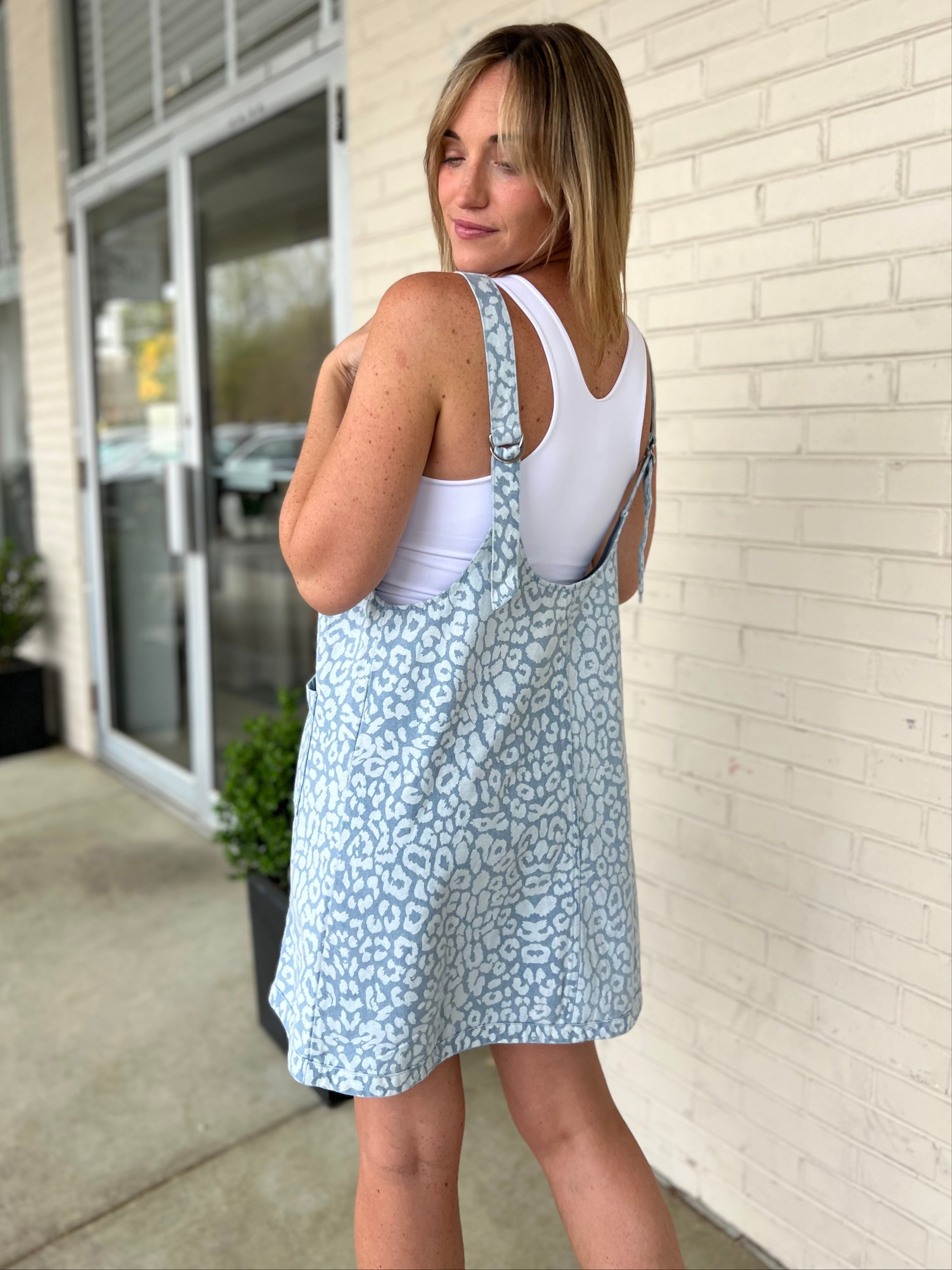 Entro | Blue Denim Leopard Dress | Sweetest Stitch Boutique