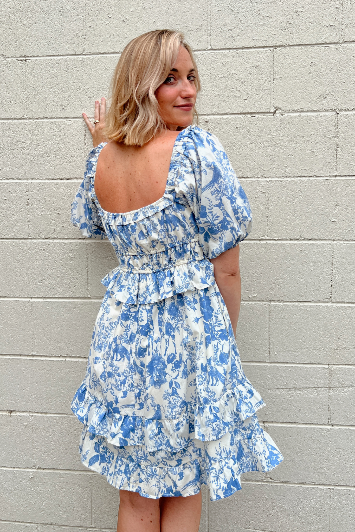 Aureum | Blue Toile Mini Dress | Sweetest Stitch Shop Grad Dresses