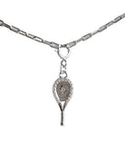 LoveMatch Tennis Racquet Pendant Necklace Silver