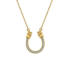 Saints Feeling Lucky Gold Horseshoe Necklace