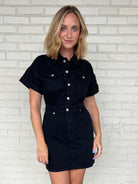 Entro | Black Denim Short Sleeve Dress | Sweetest Stitch RVA