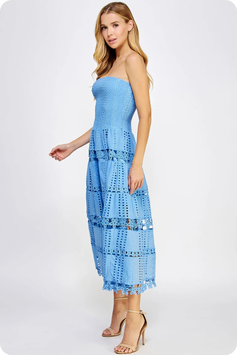 Strut & Bolt | Gloria Eyelet Lace Midi Dress | Sweetest Stitch Boutique