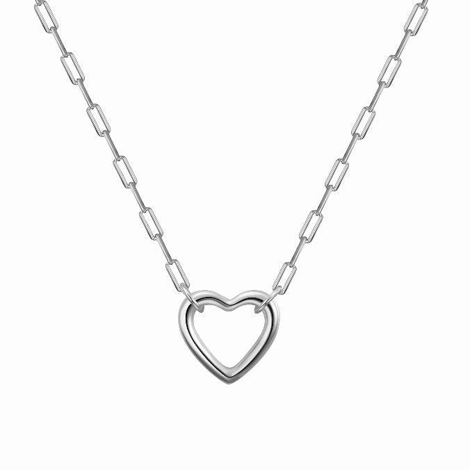 Modern Love Necklace 15 inch Silver