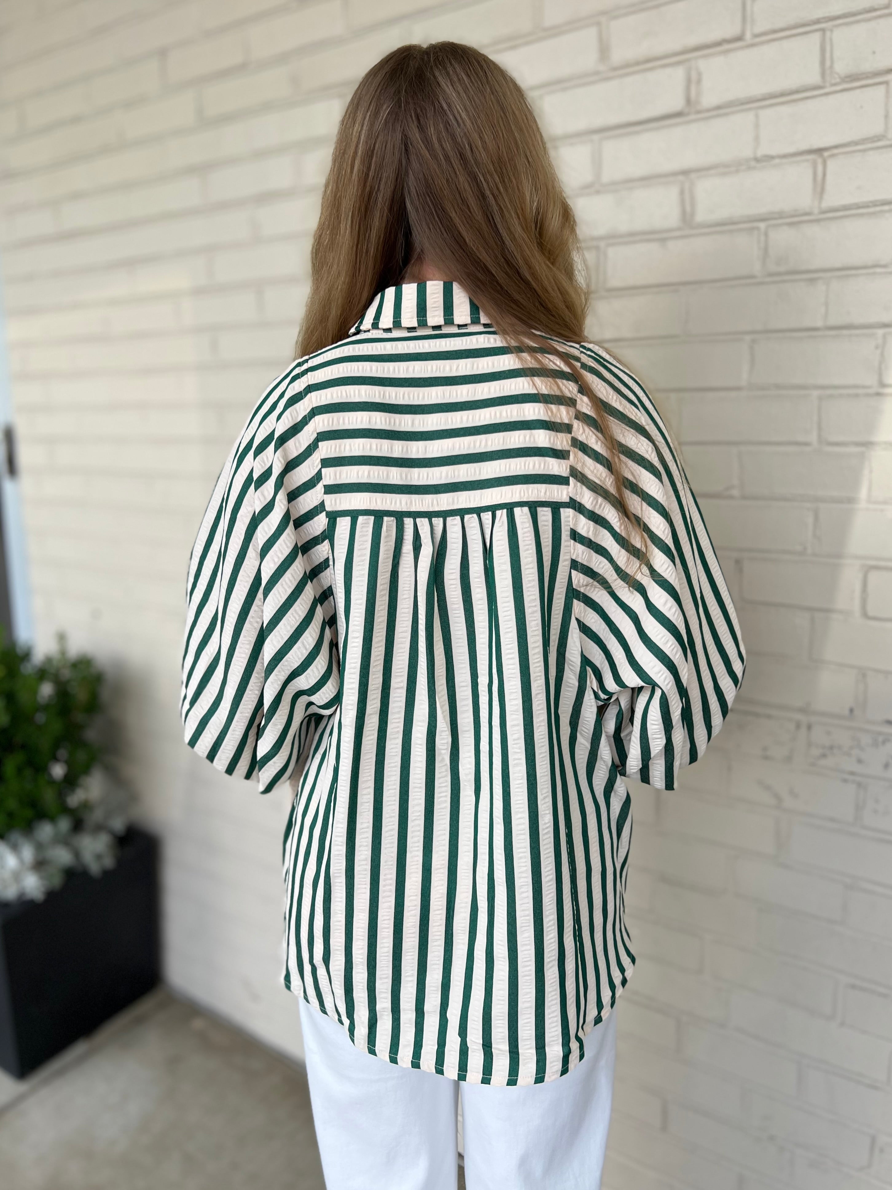 Entro | Esmerelda Striped Button Up Top | Sweetest Stitch Boutique