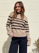 Aureum | Maxine Striped Mock Neck Sweater | Sweetest Stitch