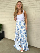 Olivaceous | Blue Floral Mika Maxi Skirt | Sweetest Stitch Boutique