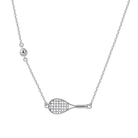 LoveMatch Tennis BABY ACE Silver Racket and Ball Necklace