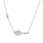 LoveMatch Tennis BABY ACE Silver Racket and Ball Necklace