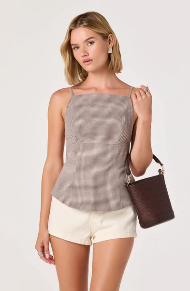 Nora Gingham Open Back Top – Shoptiques