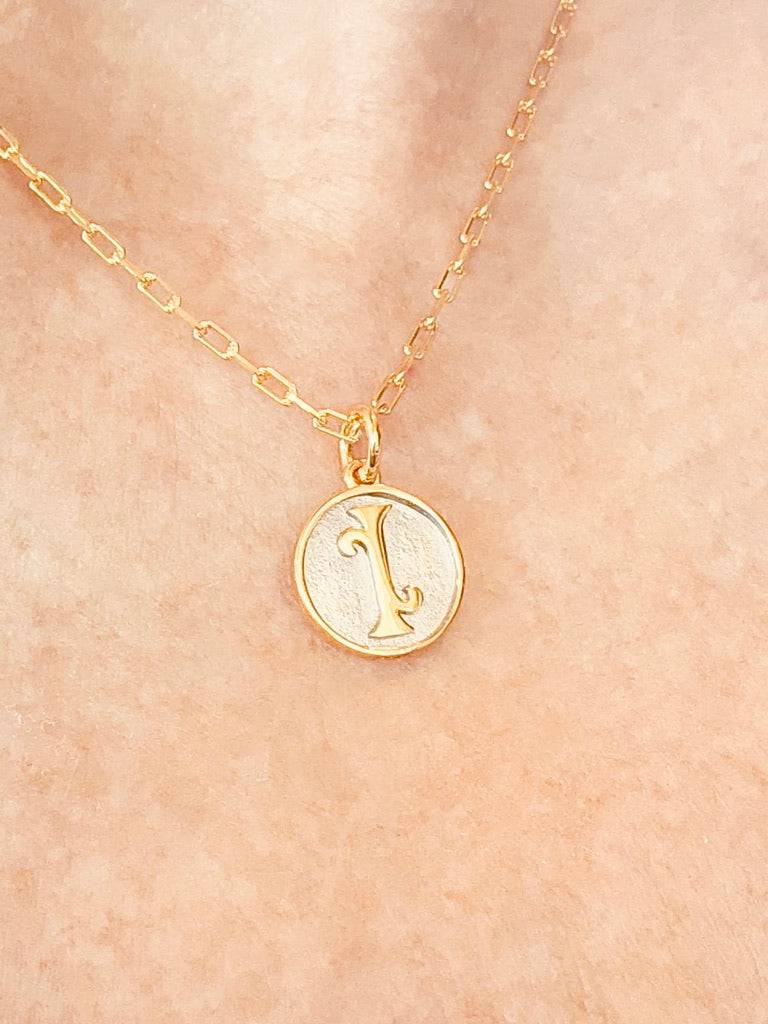 Saints Dainty Fancy I Initial Pendant Necklace