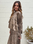 Current Air | Astrid Tiered Metallic Top | Sweetest Stitch Boutique