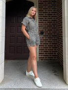 Miou Muse | Leopard Denim Romper | Sweetest Stitch