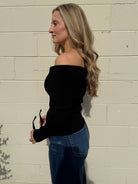 ASTR The Label | Lidia Ribbed Off Shoulder Sweater | Sweetest Stitch
