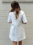 Entro | Whitney Button Front Off White Denim Dress | Sweetest Stitch