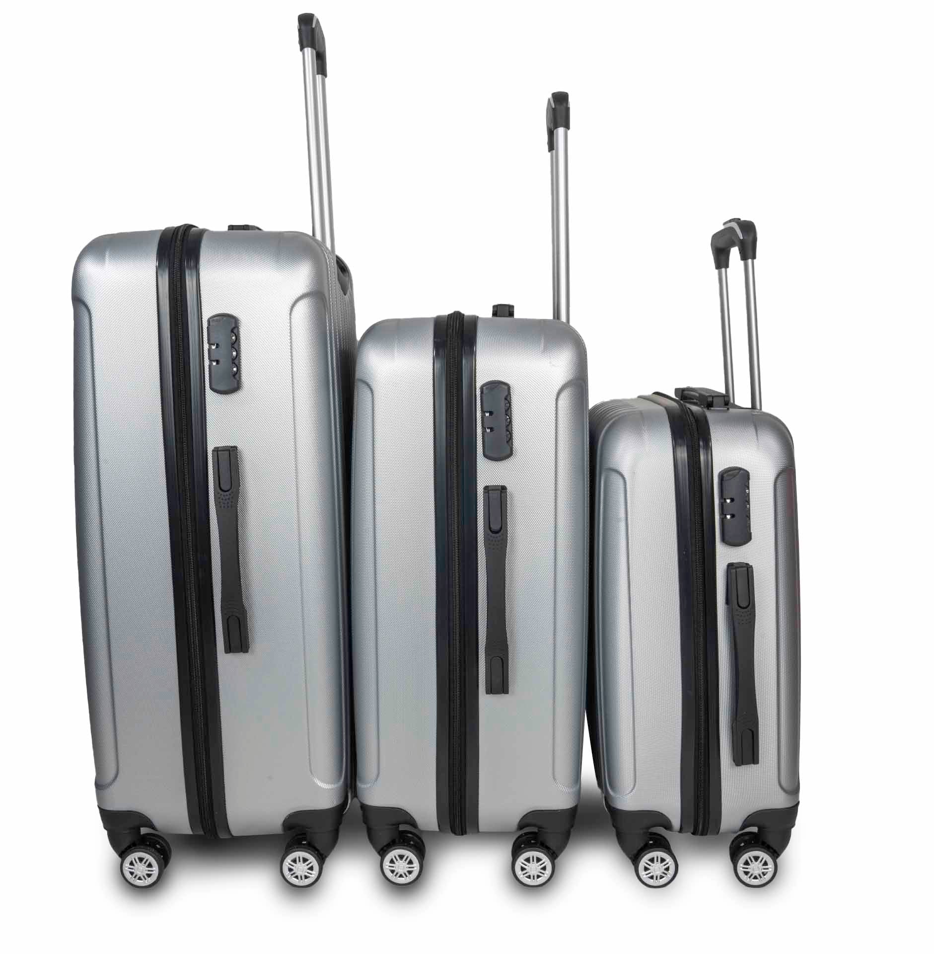 3 Piece Set: Lior Lightweight Spinner Luggage Set in Black