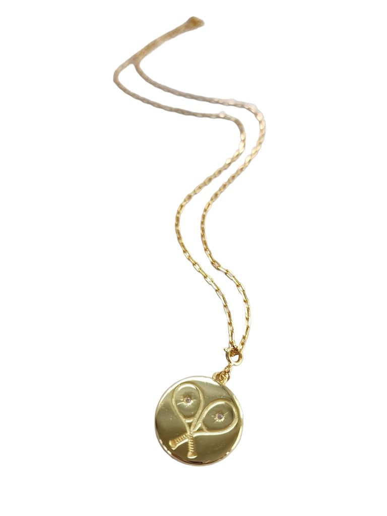 LoveMatch Tennis Heart Pendant Necklace Gold