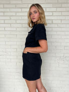 Entro | Black Denim Short Sleeve Dress | Sweetest Stitch RVA