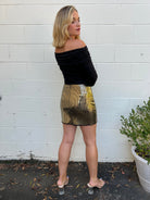 Le Lis | Shimmering Gold Sequin Mini Skirt | Sweetest Stitch