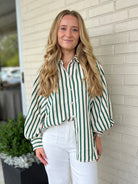 Entro | Esmerelda Striped Button Up Top | Sweetest Stitch Boutique