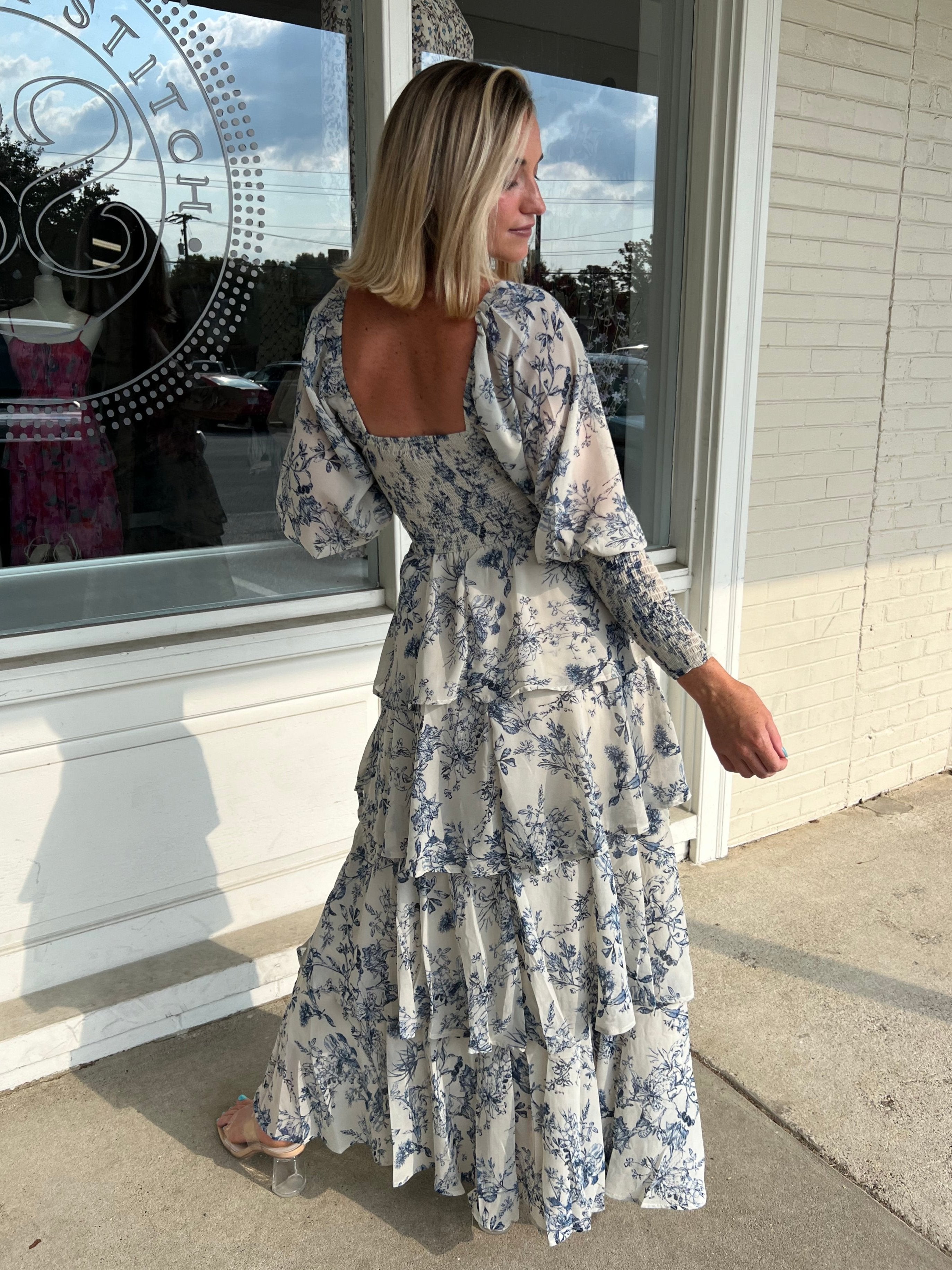 Entro | Taupe Tiered Floral Maxi Dress | Sweetest Stitch