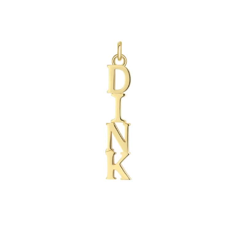 Pickleball DINK Charm Gold