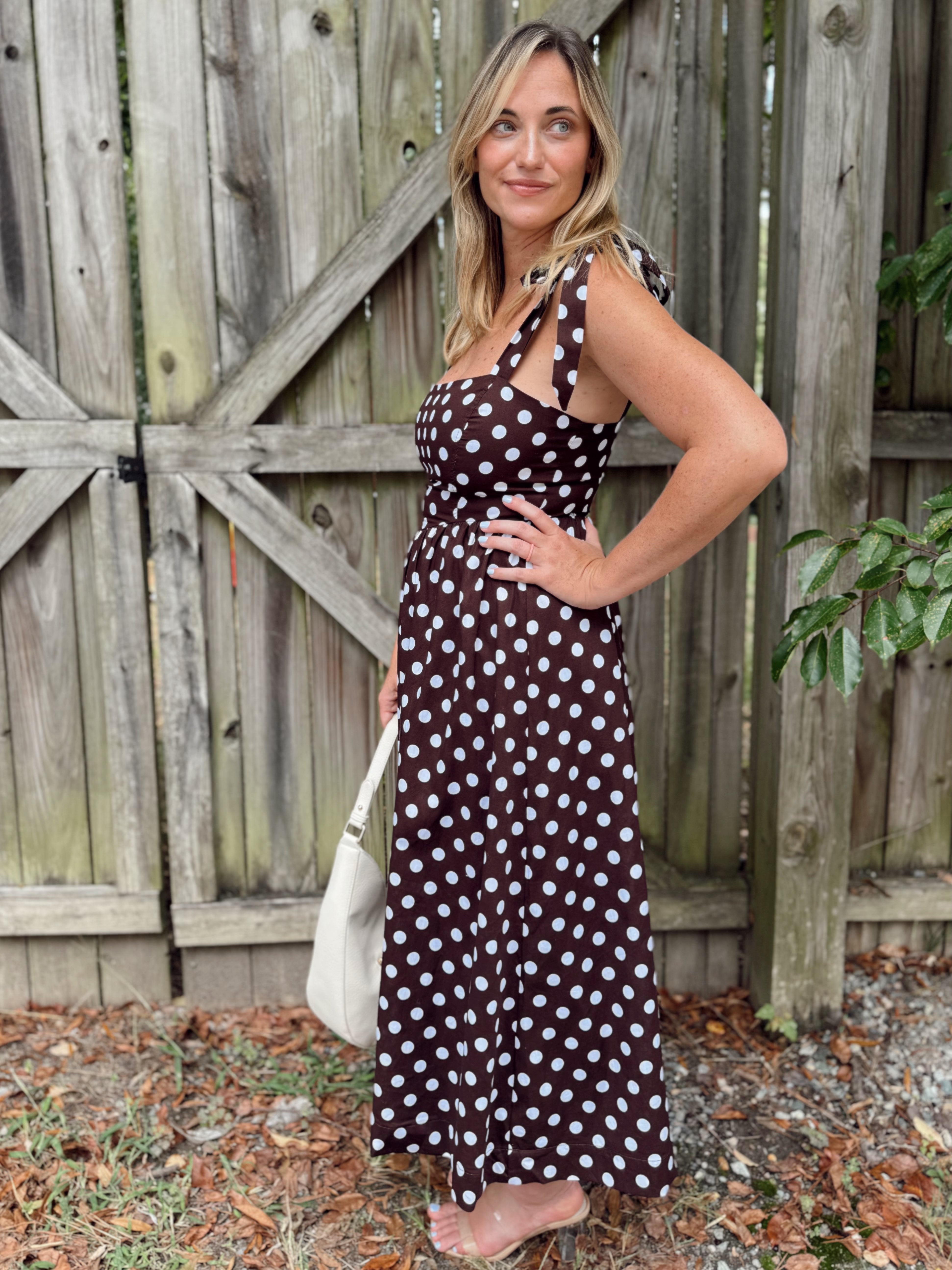 Day + Moon | Everleigh Polka Dot Midi Dress | Sweetest Stitch Boutique