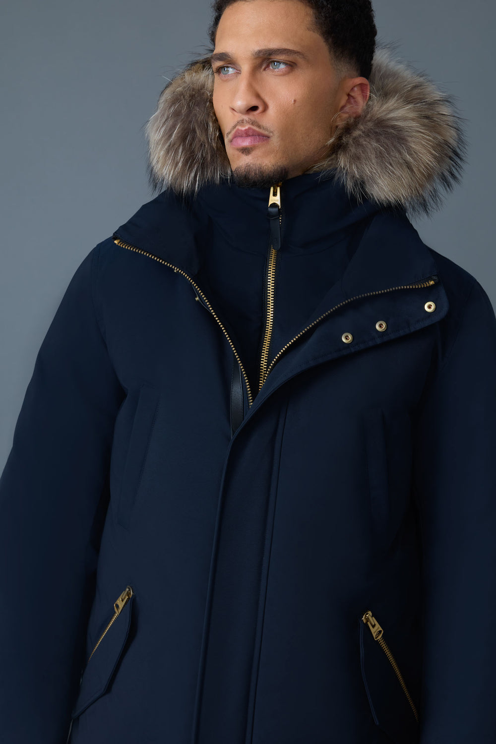 MACKAGE EDWARD-F 2-in-1 down parka with hooded bib and natural fur