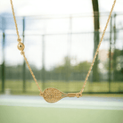 LoveMatch Tennis BABY ACE Gold Racquet and Ball Necklace