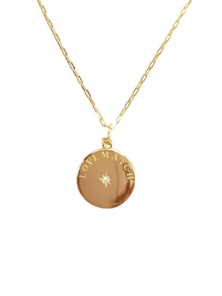 LoveMatch Tennis Heart Pendant Necklace Gold