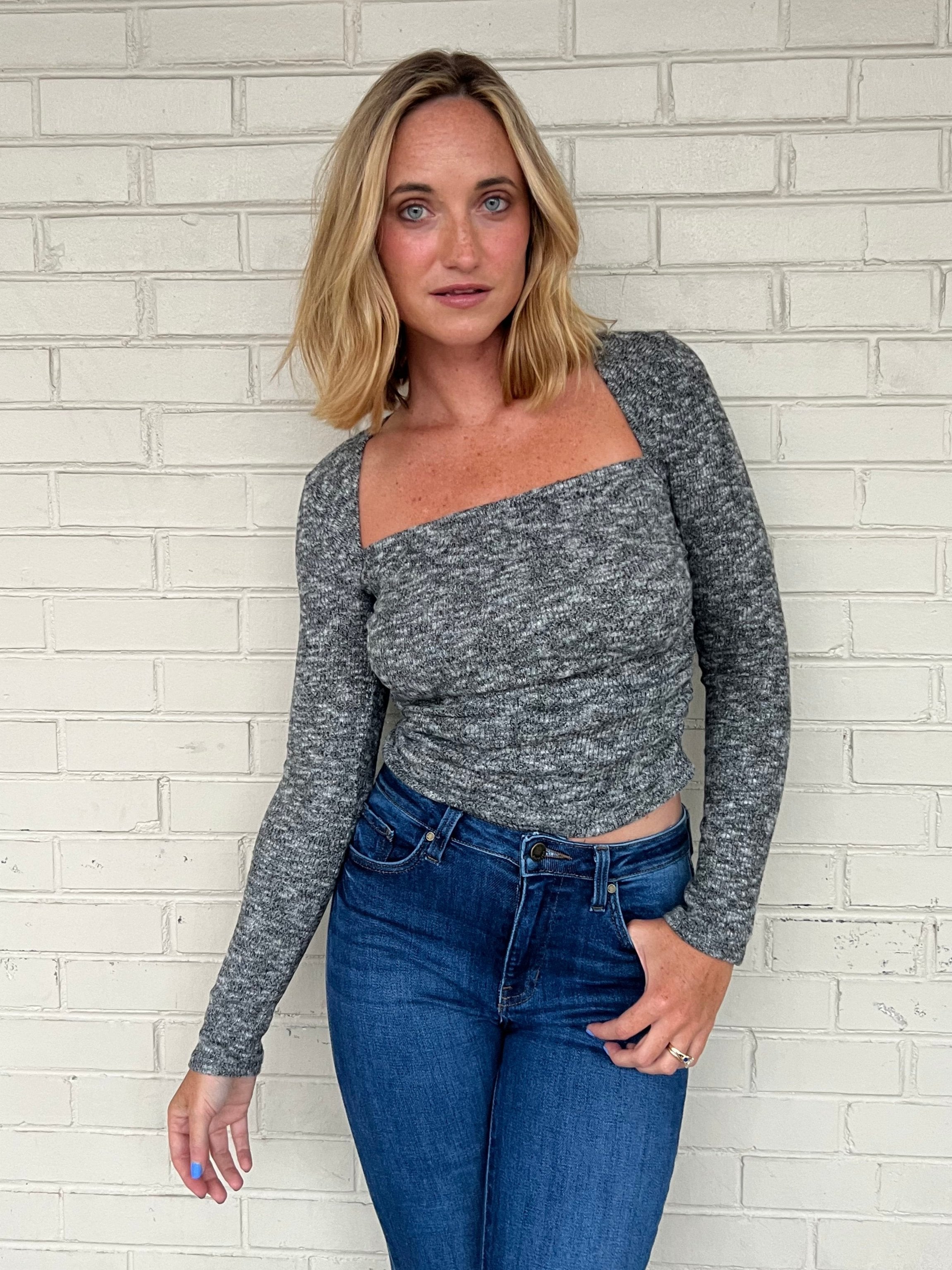 Sage the Label | Charcoal Knit Top | Sweetest Stitch