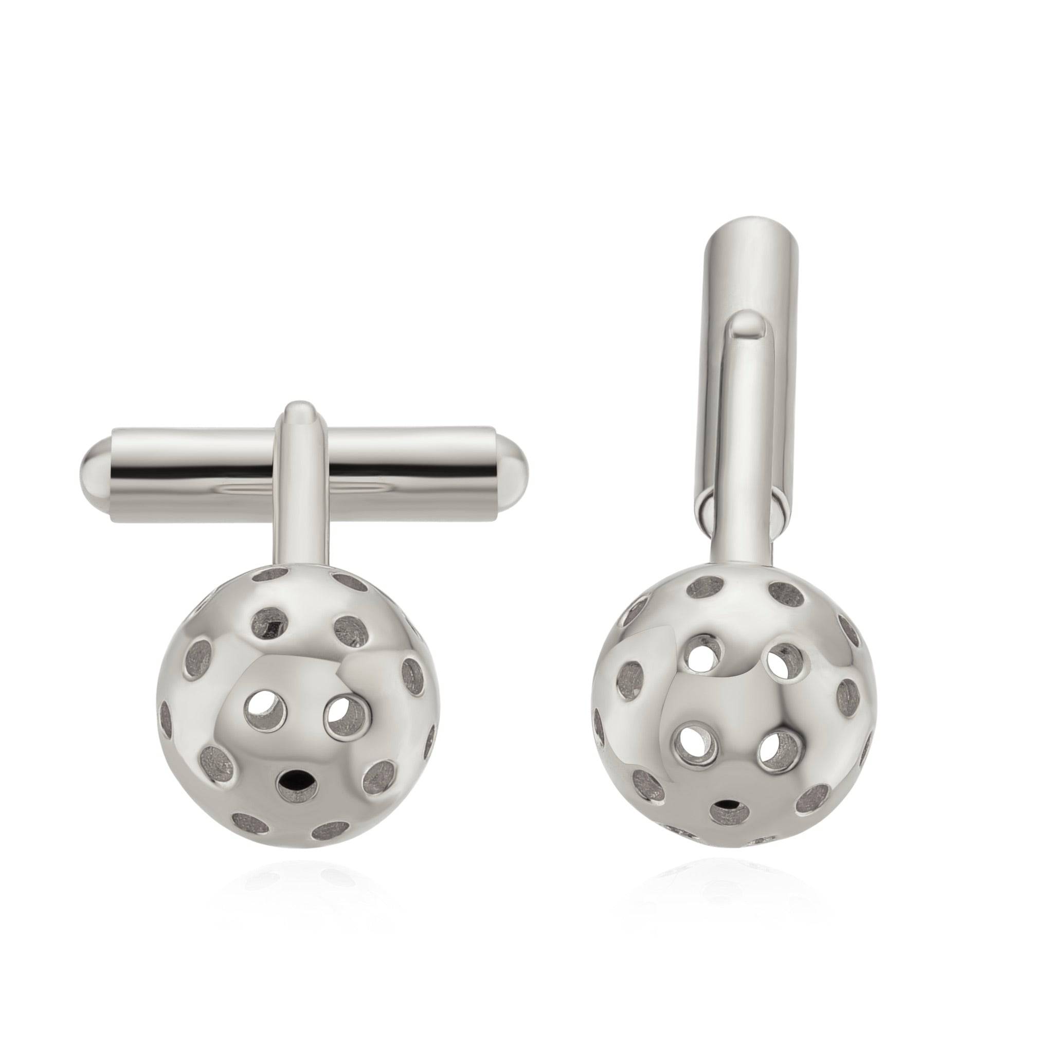 Pickleball Cuff Links Silver Ball