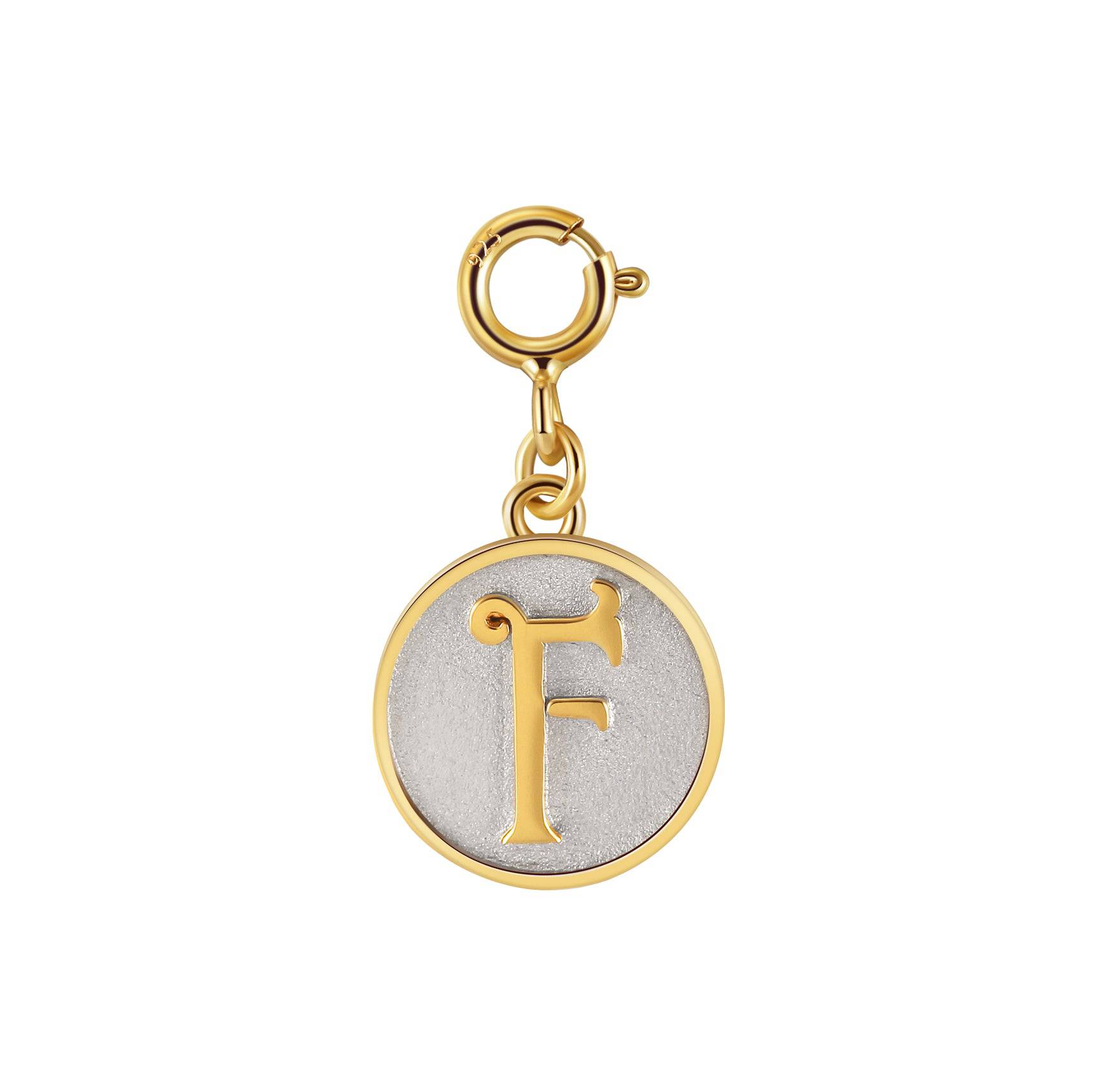 Saints Dainty Fancy F Initial Clip on Pendant