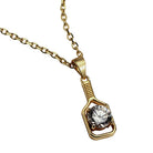 Fine Pickleball  Diamond Solitaire Solid 14K Gold Paddle Necklace