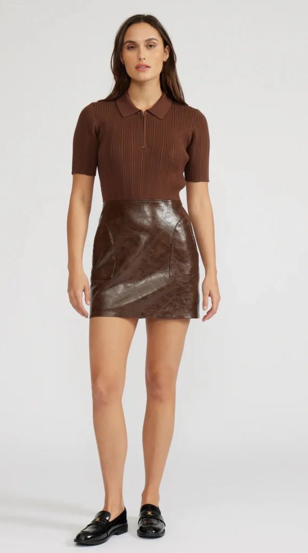 Lucy Paris Kiko Mixed Media Dress Espresso Shoptiques Lucy Paris Kiko Mixed Media Dress Espresso Shoptiques