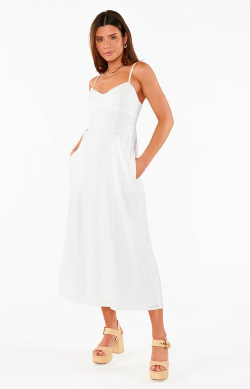 Show Me Your Mumu White Linen Dress - XS Show Me Your Mumu White Linen Dress - XS