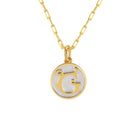 Saints Dainty Fancy G Initial Pendant Necklace