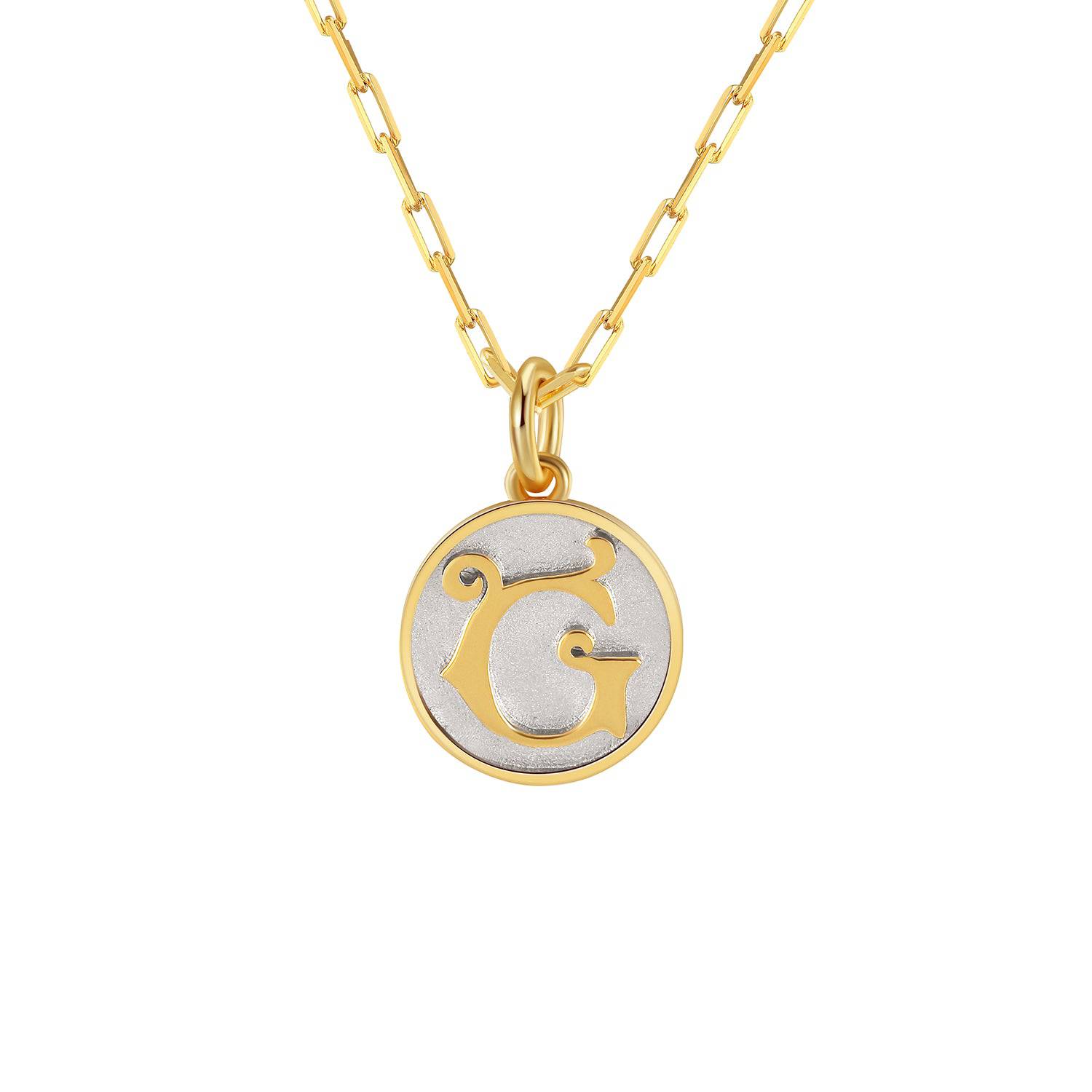 Saints Dainty Fancy G Initial Pendant Necklace