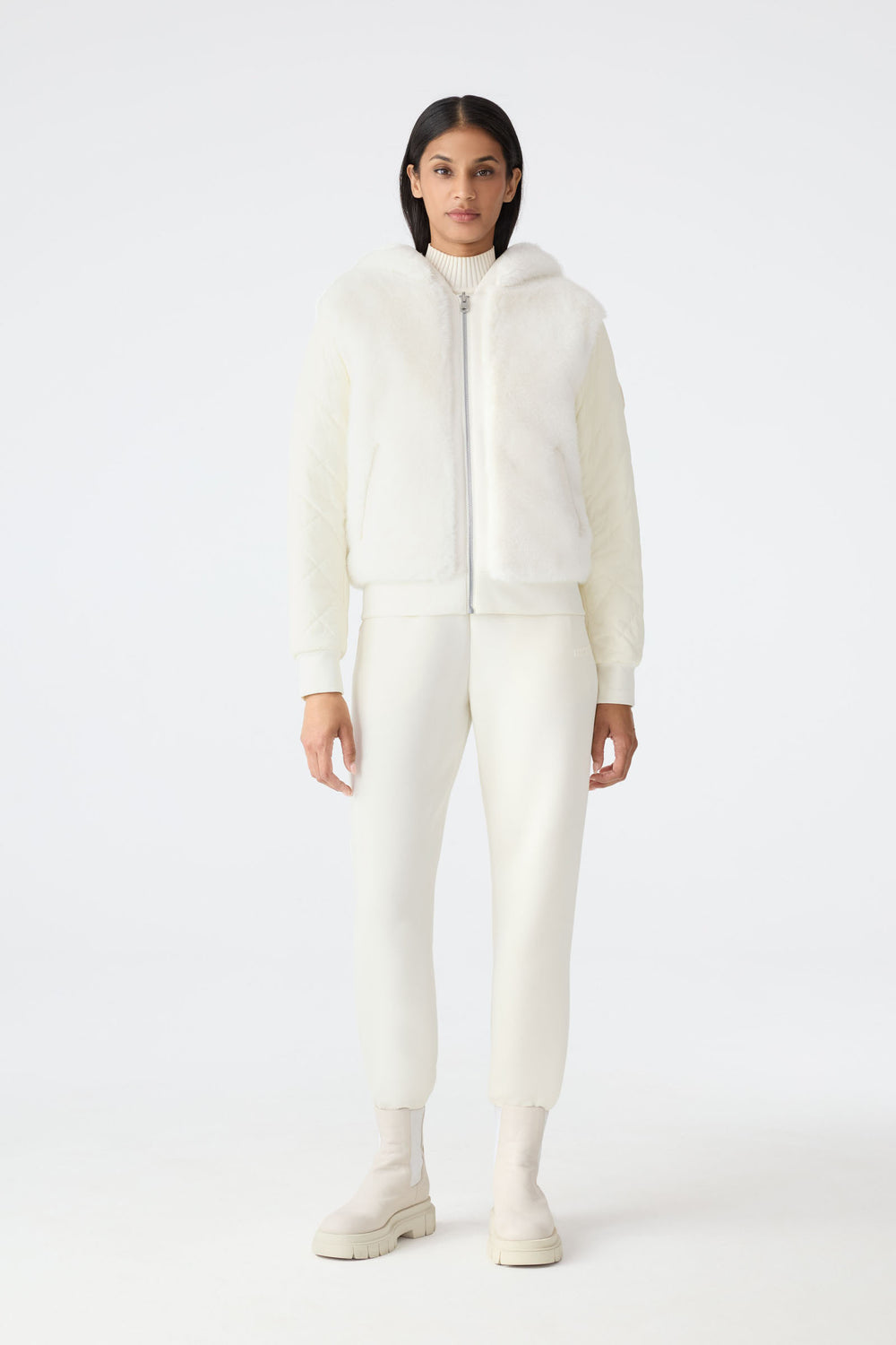 エムズグレイシー　ホワイトキルティングパーカー40 30%OFF【Magine(マージン)】HEAVY CTN SWEAT STAND-N FULL ZIP PARKA