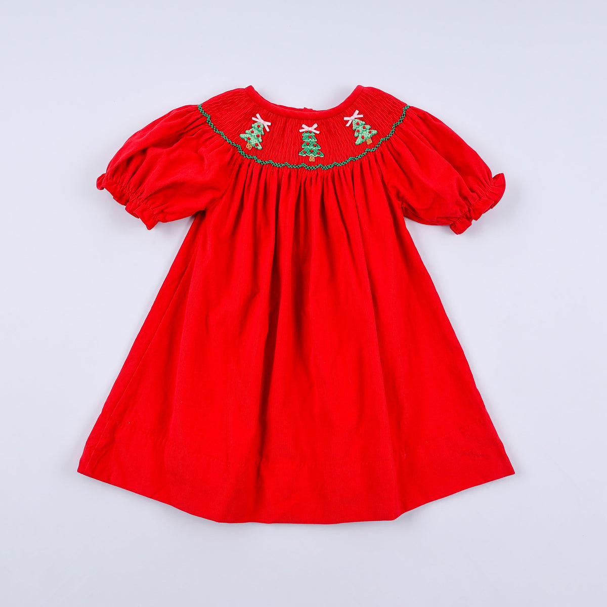 Red christmas tree hand smocked dress – Shoptiques