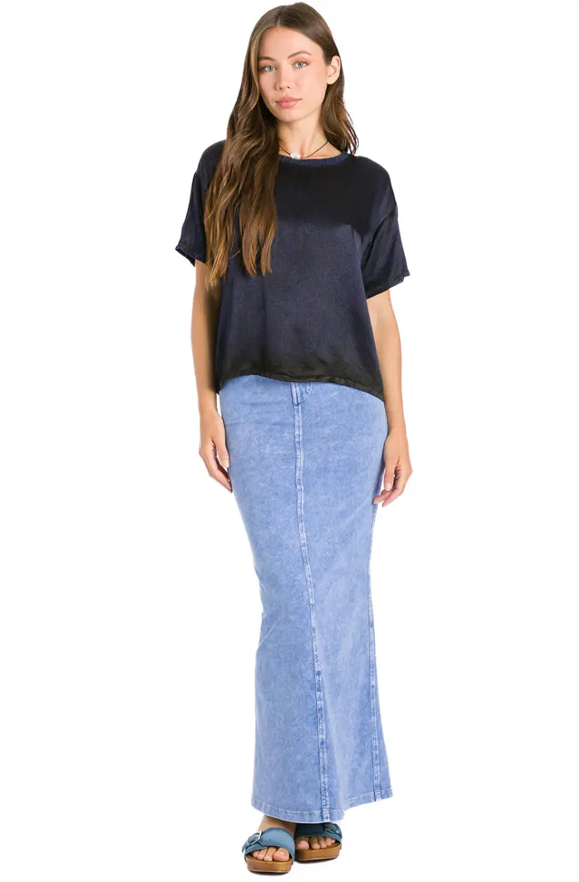 Hard Tail Long Denim Closed Slit Skirt (Style WJ-114) – Shoptiques