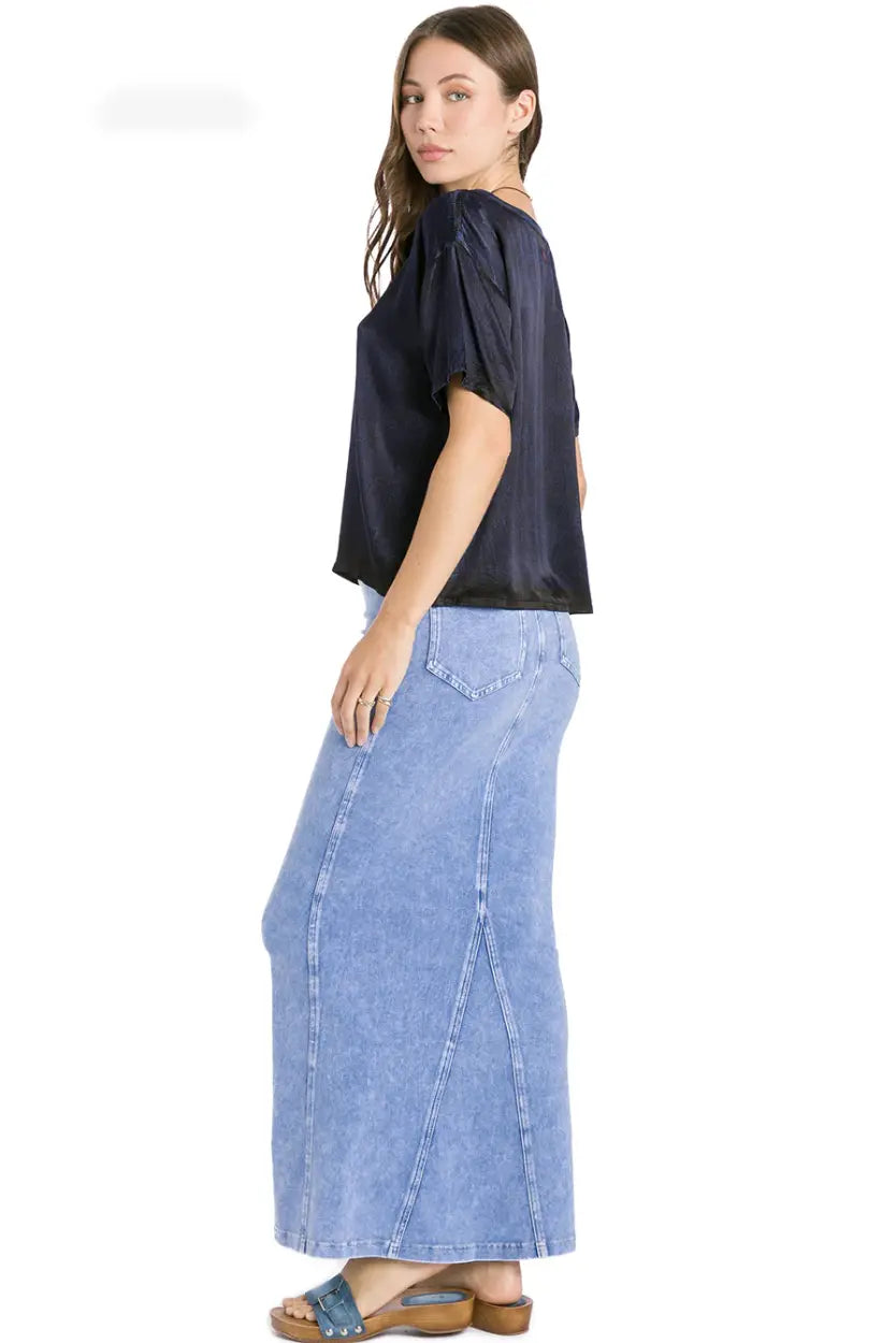 Hard Tail Long Denim Closed Slit Skirt (Style WJ-114) – Shoptiques