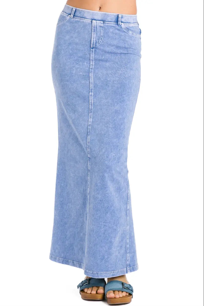 Hard Tail Long Denim Closed Slit Skirt (Style WJ-114) – Shoptiques