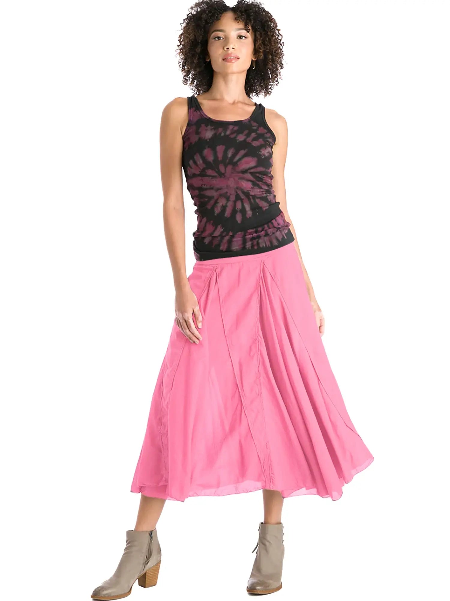 Hard Tail Rolldown Waist Diamond Flare Skirt (Style VL-19