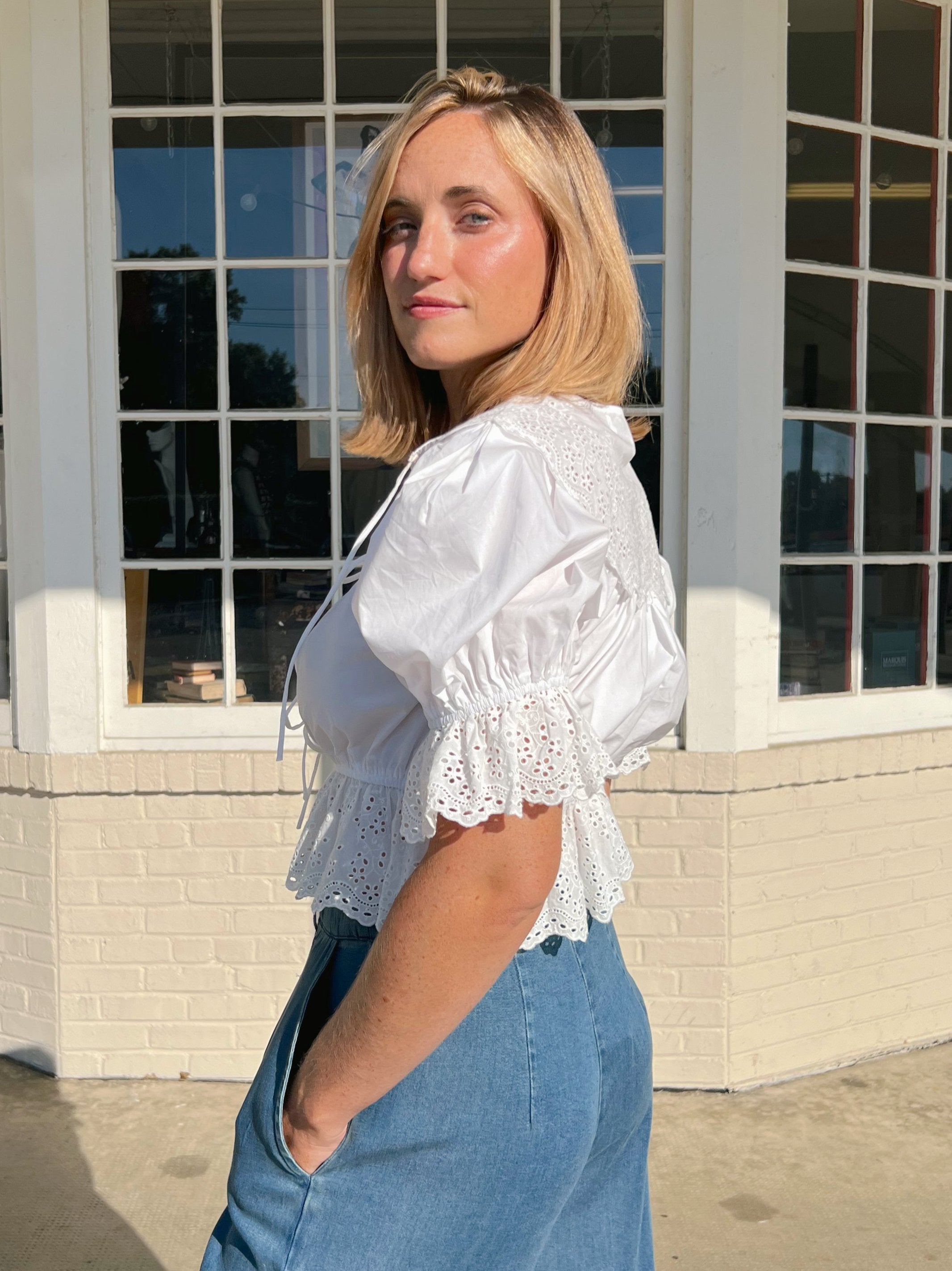 Sofie the Label | Off White Puff Sleeve Top | Sweetest Stitch