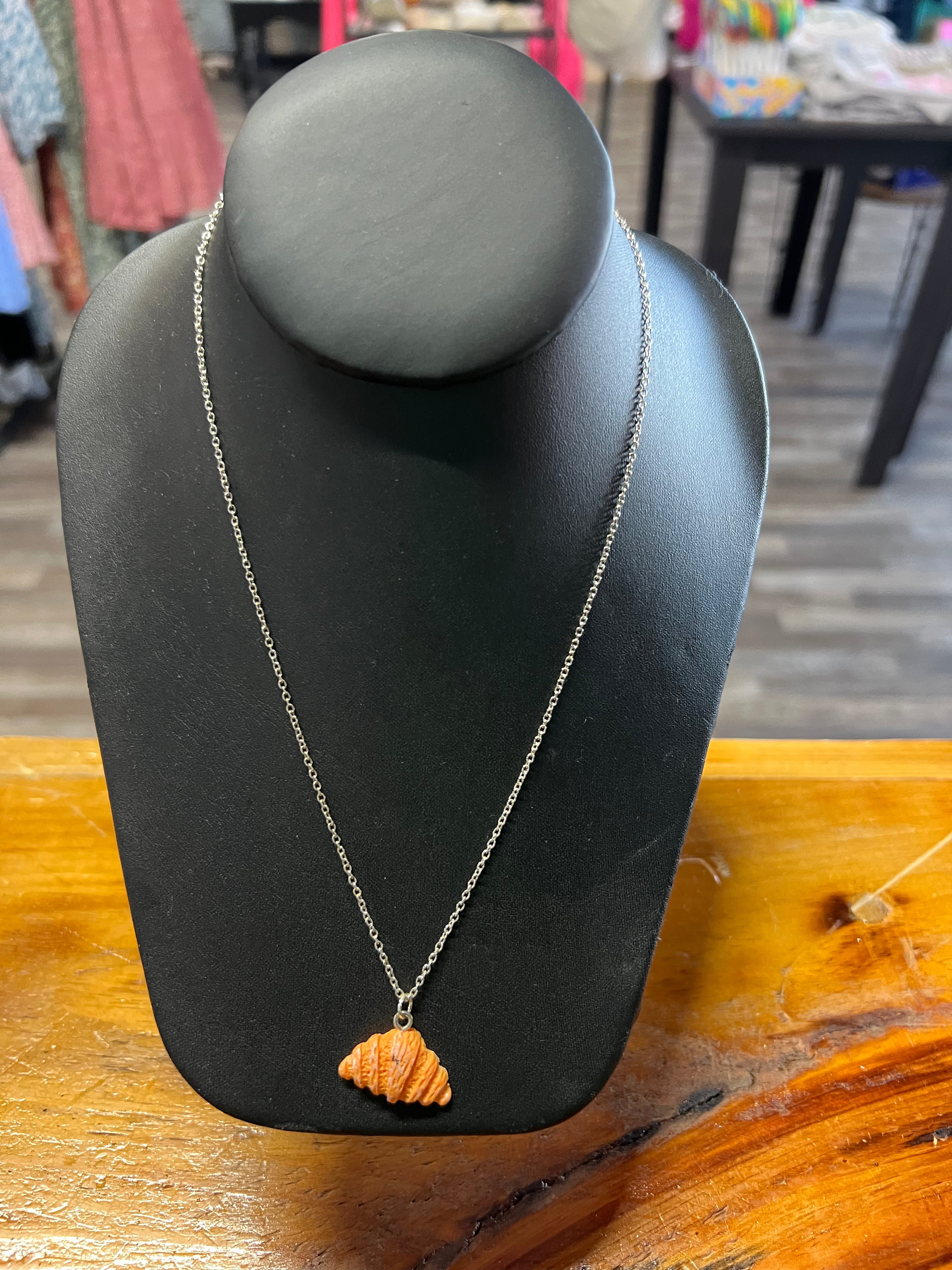 Croissant Charm .925 Sterling Silver Necklace - Athena's Fashion Boutique