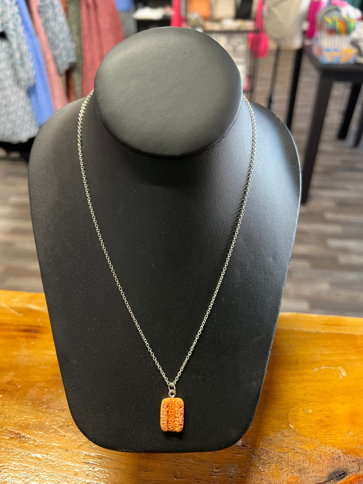 Bread necklace on .925 Sterling Silver Chain - Athena's Fashion Boutique